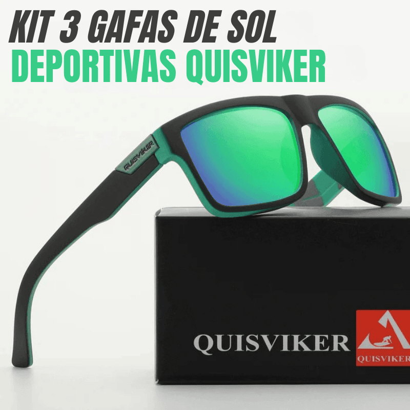 Gafas de Sol Deportivas Quisviker - Polarizadas con Protección UV400 - Kit de 3 Unidades.