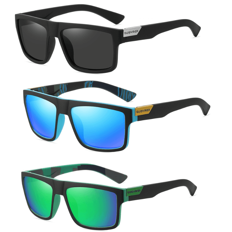 Gafas de Sol Deportivas Quisviker - Polarizadas con Protección UV400 - Kit de 3 Unidades.